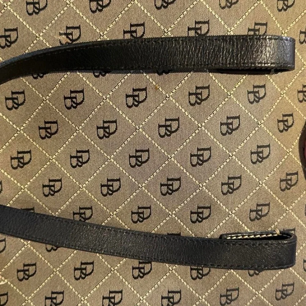 Authentic Dooney & Bourke Signature DB Monogram Jacquard Tote Bag Black Leather